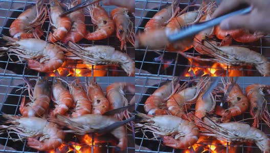 烤虾海鲜高清在线视频素材下载