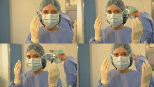 女外科医生的肖像;高清照片JPEG，多莉。高清在线视频素材下载