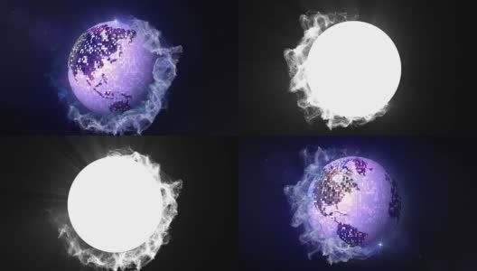 地球迪斯科球动画，渲染，背景，循环高清在线视频素材下载