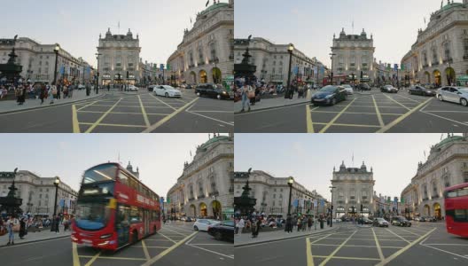 皮卡迪利广场牛津和摄政街，英国伦敦，延时4K高清在线视频素材下载
