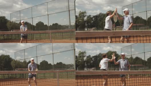 老男人打网球和win-slow动作高清在线视频素材下载