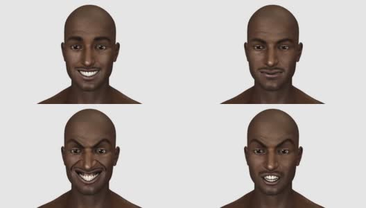 一个人的动画表现了情绪、面孔和性格高清在线视频素材下载