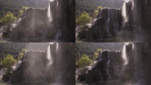 中国蓝月亮谷国家公园的4K瀑布。高清在线视频素材下载