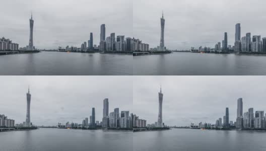 T/L ZI View of Guangzhou Urban Skyline /广东，中国高清在线视频素材下载