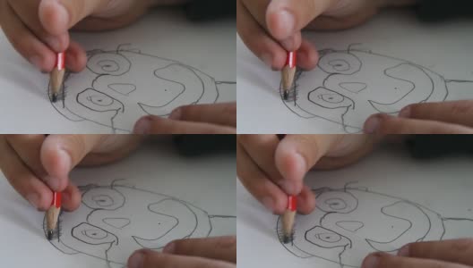 学童绘画练习高清在线视频素材下载