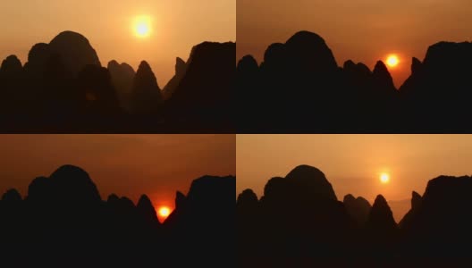 日落在桂林高清在线视频素材下载