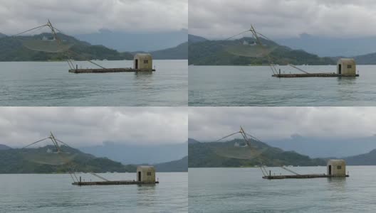 台湾日月潭本地传统渔船高清在线视频素材下载