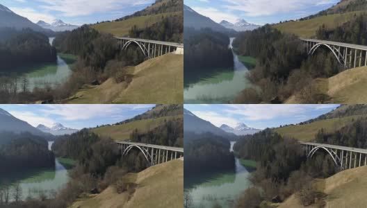 Javro 桥，Val de Charmey - 空中 4K高清在线视频素材下载