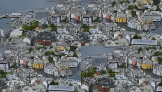 挪威奥勒松市的阿克拉倾斜镜头高清在线视频素材下载