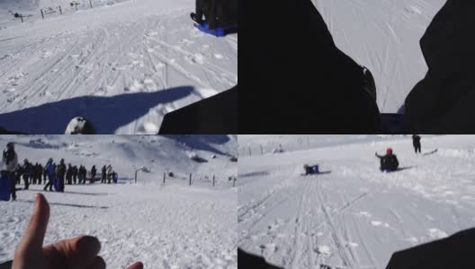 在雪地上滑高清在线视频素材下载
