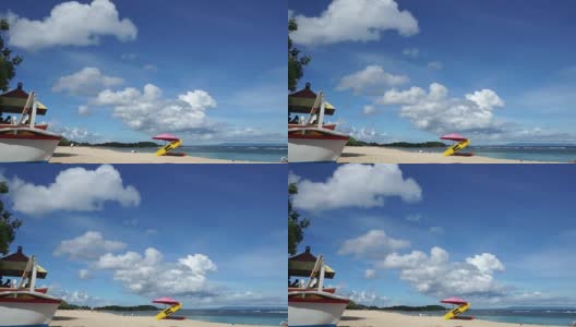 阳光明媚的美丽海滩:努沙杜瓦巴厘岛高清在线视频素材下载