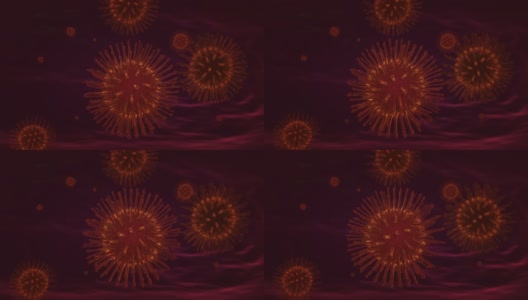 4 k。3D动画病毒细胞微观。冠状病毒的概念。高清在线视频素材下载