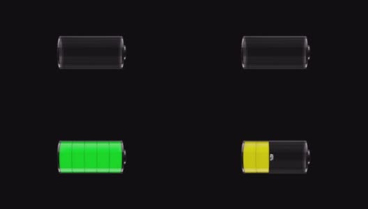 MS充电-带百分比标志的电池指示。三维动画高清在线视频素材下载