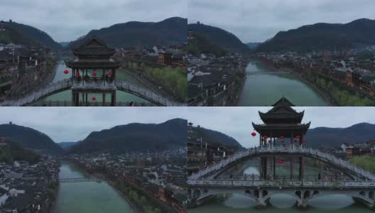 亚洲中国凤凰古城建筑群高清在线视频素材下载