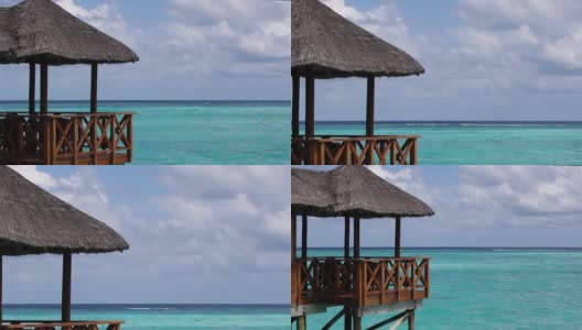 马尔代夫，从一个水上别墅俯瞰大海高清在线视频素材下载