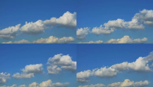 晴朗的蓝天和洁白的云朵在冬日时光流逝高清在线视频素材下载