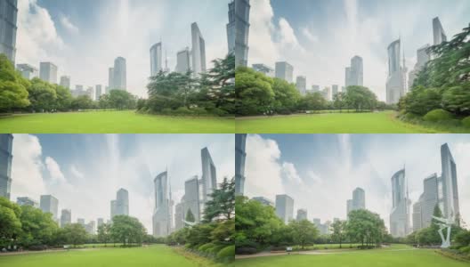 hyper lapse，中国上海陆家嘴金融中心公园高清在线视频素材下载