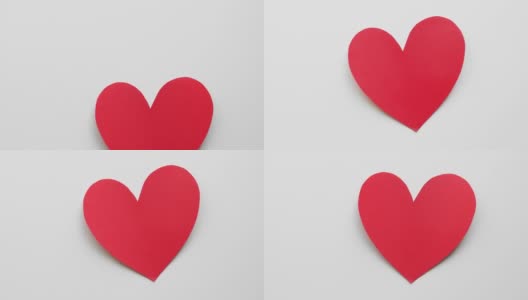 情人节的红心出现在白色背景上高清在线视频素材下载