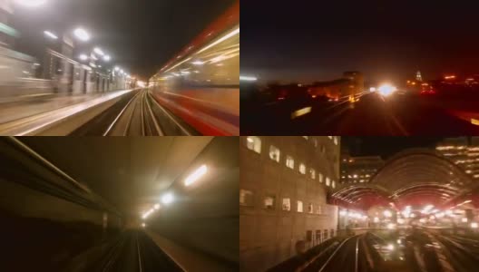 英国伦敦不间断夜间列车之旅高清在线视频素材下载