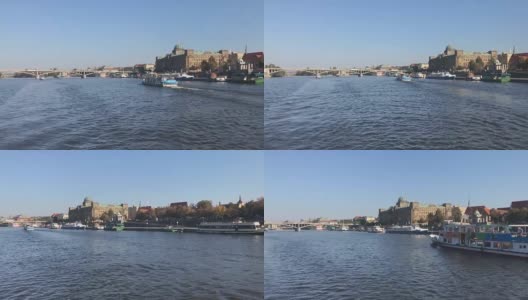Boat Cruising on Vltava river高清在线视频素材下载