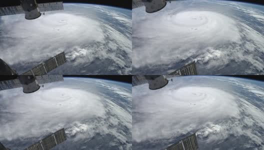 飓风上空的卫星高清在线视频素材下载
