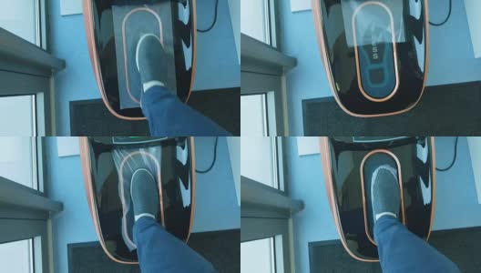 自动鞋套分配器在运行中，无菌，卫生在医院高清在线视频素材下载