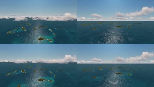 在热带岛屿和水下飞行高清在线视频素材下载