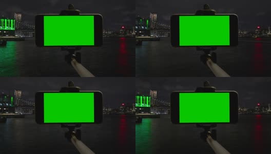 Timelapse纽约市智能手机绿屏色度键高清在线视频素材下载
