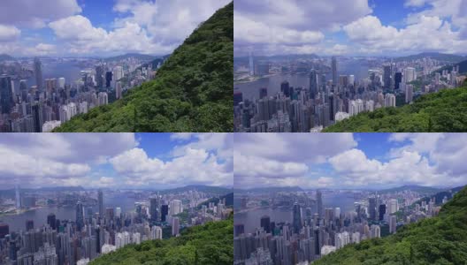 香港城市的天际线和海港。高清在线视频素材下载