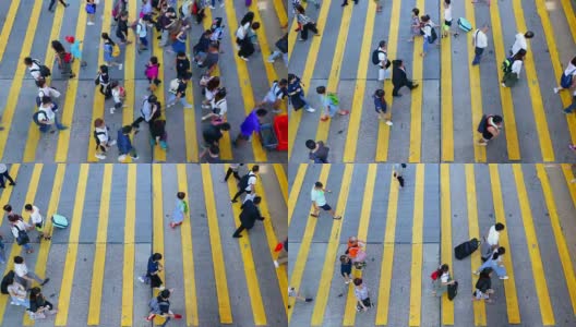 香港繁忙的人行横道-时间流逝高清在线视频素材下载