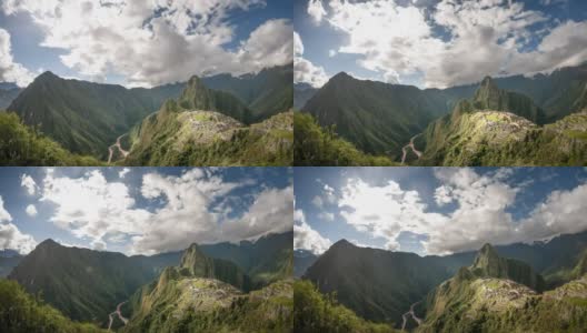 秘鲁马丘比丘的广角延时录像高清在线视频素材下载