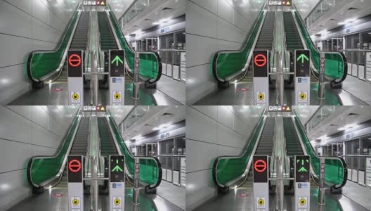 方向标志灯指示自动扶梯的运行方向。首尔,韩国。高清在线视频素材下载