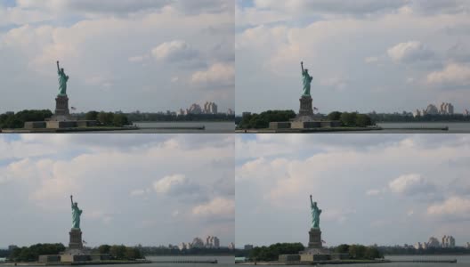 自由女神像在一个阴天，纽约，美国高清在线视频素材下载