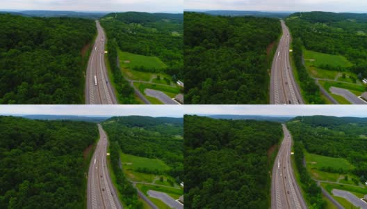 美国宾夕法尼亚州高速公路的鸟瞰图高清在线视频素材下载
