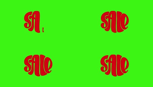 红色动画蠕动文字出售在绿色背景。手绘标志黑色星期五或商店销售。全高清运动图形镜头与色度键高清在线视频素材下载