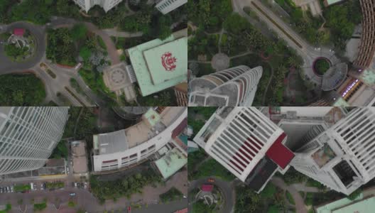晚上海南岛著名的三亚河公寓综合体空中全景4k中国高清在线视频素材下载