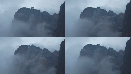 高山户外探险:壮观的高山云景高清在线视频素材下载