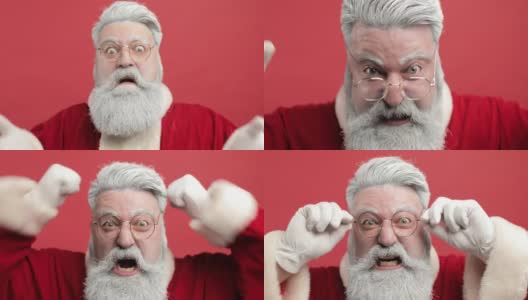 愤怒的疯狂尖叫的圣诞老人咒骂淘气的孩子，因为淘气的孩子一整年都表现不好而不会收到节日礼物高清在线视频素材下载