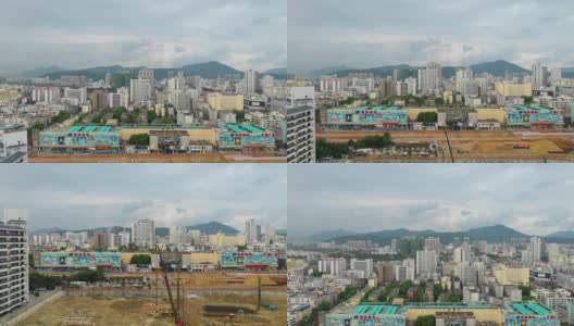 日落时间三亚城市景观航拍全景4k中国海南高清在线视频素材下载