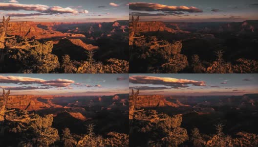 大峡谷国家公园上空的金色日落日出时间高清在线视频素材下载