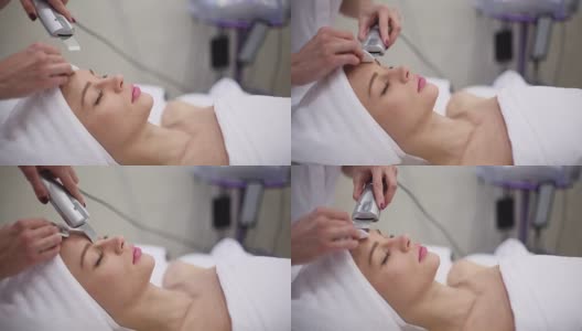 女性面部水疗高频皮肤治疗高清在线视频素材下载