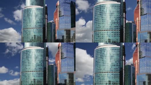 俄罗斯莫斯科国际商务中心(城)的摩天大楼高清在线视频素材下载