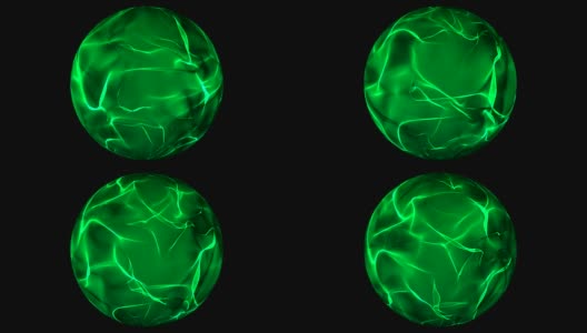 绿色发光的能量球在透明的背景高清在线视频素材下载