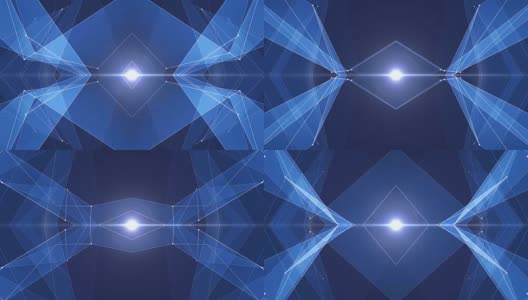 抽象对称蓝色多边形形状网闪亮云动画背景新质量动态技术运动彩色视频素材高清在线视频素材下载