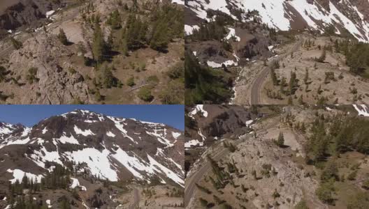 鸟瞰图的积雪覆盖的山内华达山脉高清在线视频素材下载