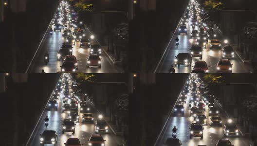 4k:在繁忙的多车道交通上驾驶的夜晚高清在线视频素材下载