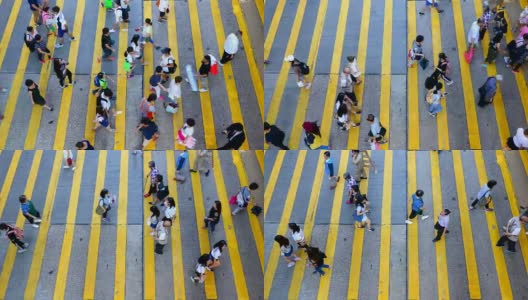 香港繁忙的人行横道-时间流逝高清在线视频素材下载