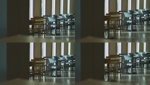 桌子在建筑多莉拍摄高清在线视频素材下载