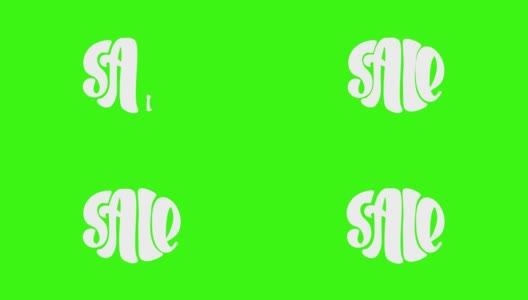 白色动画蠕动文字出售在绿色背景。手绘标志黑色星期五或商店销售。全高清运动图形镜头与色度键高清在线视频素材下载