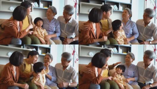 春节期间亚洲家庭团聚高清在线视频素材下载
